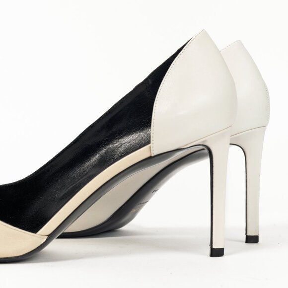 Celine Ivory & Beige Two-Tone Pointed-Toe D'Orsay Pumps - Picture 7 of 9